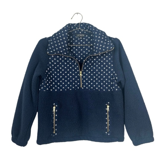 J. Crew Quilted Sherpa Fleece Half Zip Size XS - Picture 2 of 5